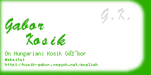 gabor kosik business card